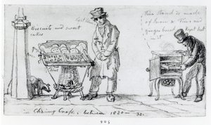 Biscuit and Gingerbread Stalls at Charing Cross by George Snr Scharf